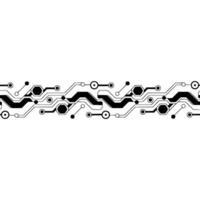 Minimalist Circuit Board in Black and White Technology Background. vector