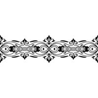 Ornamental Black Scrollwork Border on White Background, Decorative Element. vector