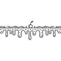 Elegant Cherry Drip Border Decorative Line Art, Minimalist. vector