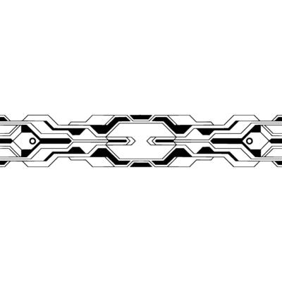 Tech Abstract Black and White Geometric Circuitry Element.