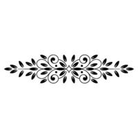 Elegant Black Floral Ornament on Cream Background. vector