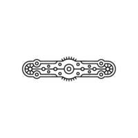 Geometric Circuit Board Element Minimalist Tech Illustration. vector