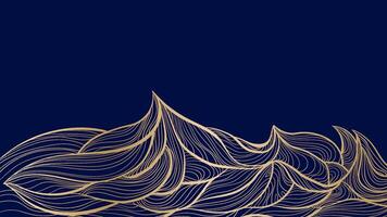 golden lines wave abstract background vector