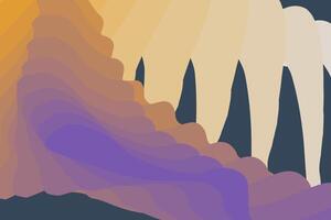 Abstract desert layers meet hanging forms. Abstract design element for banner backdrop presentation background vector