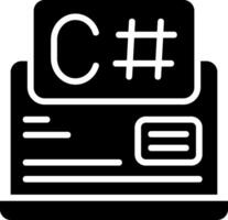 C Sharp Solid EPS Icon vector