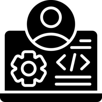 programador sólido eps icono vector