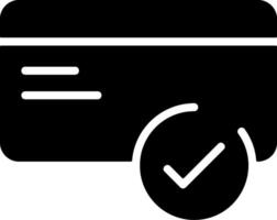 Credit Card Check Solid Style Icon vector