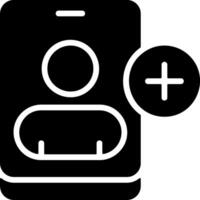 Black Style Add Contact Graphic Icon vector