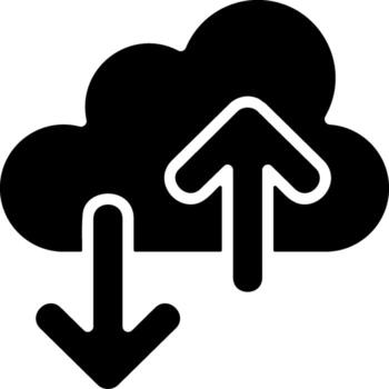 datos transferir sólido estilo icono vector