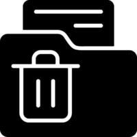Delete Folder Solid Style Icon vector