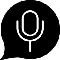 Speech Microphone Solid Style Icon vector