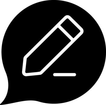 editar mensaje sólido estilo icono vector