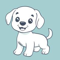 Cute Puppy With Blue Background vector