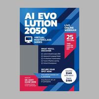 Online Course, Workshop, or Webinar Design Template, Modern Flyer Design Template, Design Template for Online Event Marketing, Coaching Promotions, and Digital Marketing vector