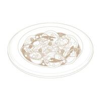 Illustration logo Line art Dahi Bhalla Papdi Chaat vector