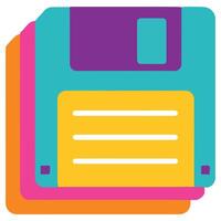 Floppy Disks 90s nostalgic illustration, nostalgic 1990s colorful clipart, 90s nostalgic design sublimation vector