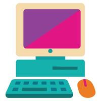 Desktop 90s nostalgic illustration, nostalgic 1990s colorful clipart, 90s nostalgic design sublimation vector