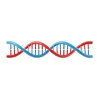 3D DNA Helix Structure Red and Blue Strands Intertwined on Transparent Background png
