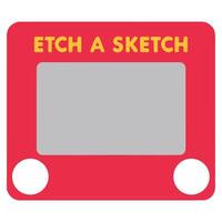 Etch Sketch 90s nostalgic illustration, nostalgic 1990s colorful clipart, 90s nostalgic design sublimation vector
