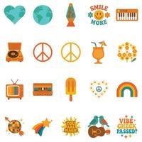 Bundle Of Groovy illustration, colorful groovy clipart, groovy design sublimation, retro groovy isolated vector