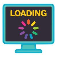 Computer Loading 90s nostalgic illustration, nostalgic 1990s colorful clipart, 90s nostalgic design sublimation vector