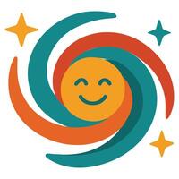 Groovy Galaxy Swirl illustration, colorful groovy clipart, groovy design sublimation, retro groovy isolated vector