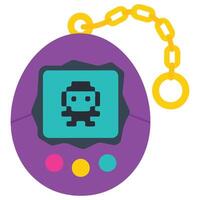 Tamagotchi Keychain 90s nostalgic illustration, nostalgic 1990s colorful clipart, 90s nostalgic design sublimation vector