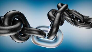 Glass and Metal Chain Symbolizing Connection and Fragility photo