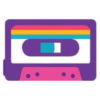 Cassette Tape 90s nostalgic illustration, nostalgic 1990s colorful clipart, 90s nostalgic design sublimation vector