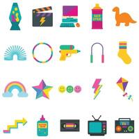 bundle of Airplane 90s nostalgic illustration, nostalgic 1990s colorful clipart, 90s nostalgic design sublimation vector