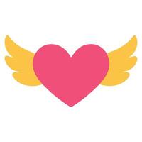 Groovy Heart with Wings illustration, colorful groovy clipart, groovy design sublimation, retro groovy isolated vector
