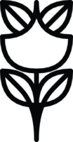 line art icon of a tulip flower. for graphic use png
