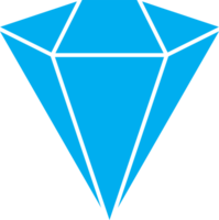 Discover a stunning blue diamond icon, perfect for designs related to luxury, elegance, and premium branding. png