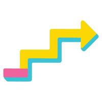 Arrow Path 90s nostalgic illustration, nostalgic 1990s colorful clipart, 90s nostalgic design sublimation vector