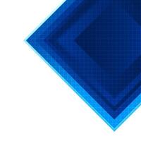 Minimal Abstract Tech Background with Geometric Blue Square Layers Corner. Modern Corporate Design Background with Blue Abstract Square Isolated on Transparent vector