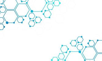 Abstract Molecular Structure Background with Blue Hexagons on Transparent Background vector