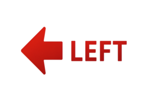 Red Arrow Pointing Left Next to Text on Transparent Background png