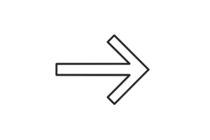 Outline arrow pointing right with a clean and simple design png