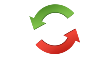 Circular Arrows in Red and Green Gradient for Process and Iteration png