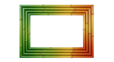 Gradient bamboo frame with a transparent background png