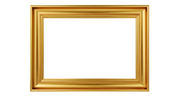 Golden Rectangular Frame for Portraits with Transparent Backdrop png