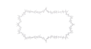 Abstract White Fractal Edges Blob on Transparent Background png