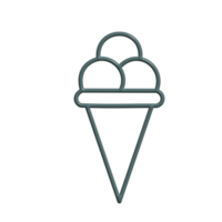3D Cartoon Ice Cream Cone Icon Cute and Sweet Summer Treat png