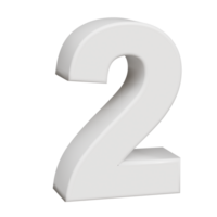 3D render neoblock alphabet number 2 png
