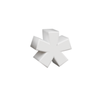 3D render neoblock alphabet asterisk icon png