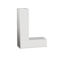3D Render neoblack alphabet letter L png