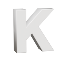 3D Render neoblack alphabet letter K png