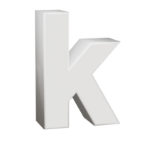 3D Render neoblack alphabet k png
