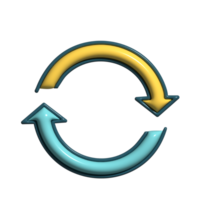 Modern 3D Data Synchronization Refresh Icons png