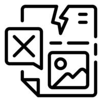 Data Corrupt Outline Icon vector